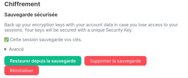 Sauvegarde sécurisée